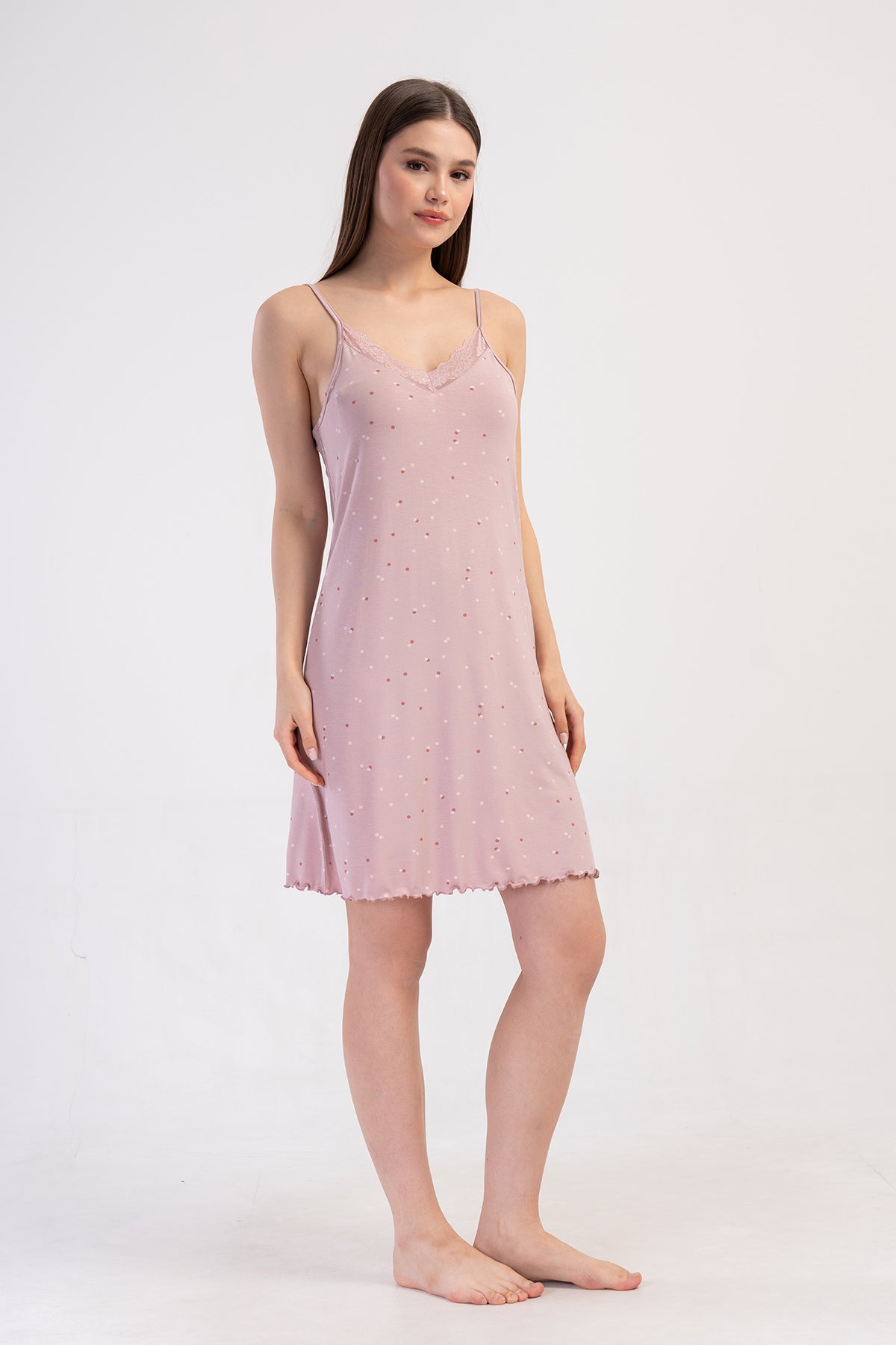 KADIN LYC VISCON V YAKA DANTELLI IP ASKILI BIBILALI TUNIK