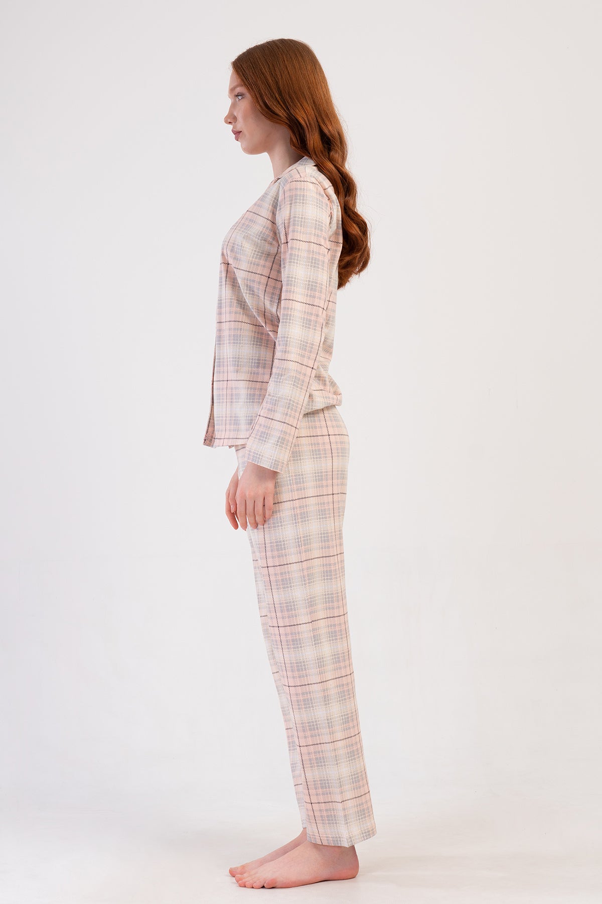 KADIN P.SUPREM GOMLEK YAKA TAMAMI DUGMELI UZUN KOL CEPLI PIJAMA TAKIM