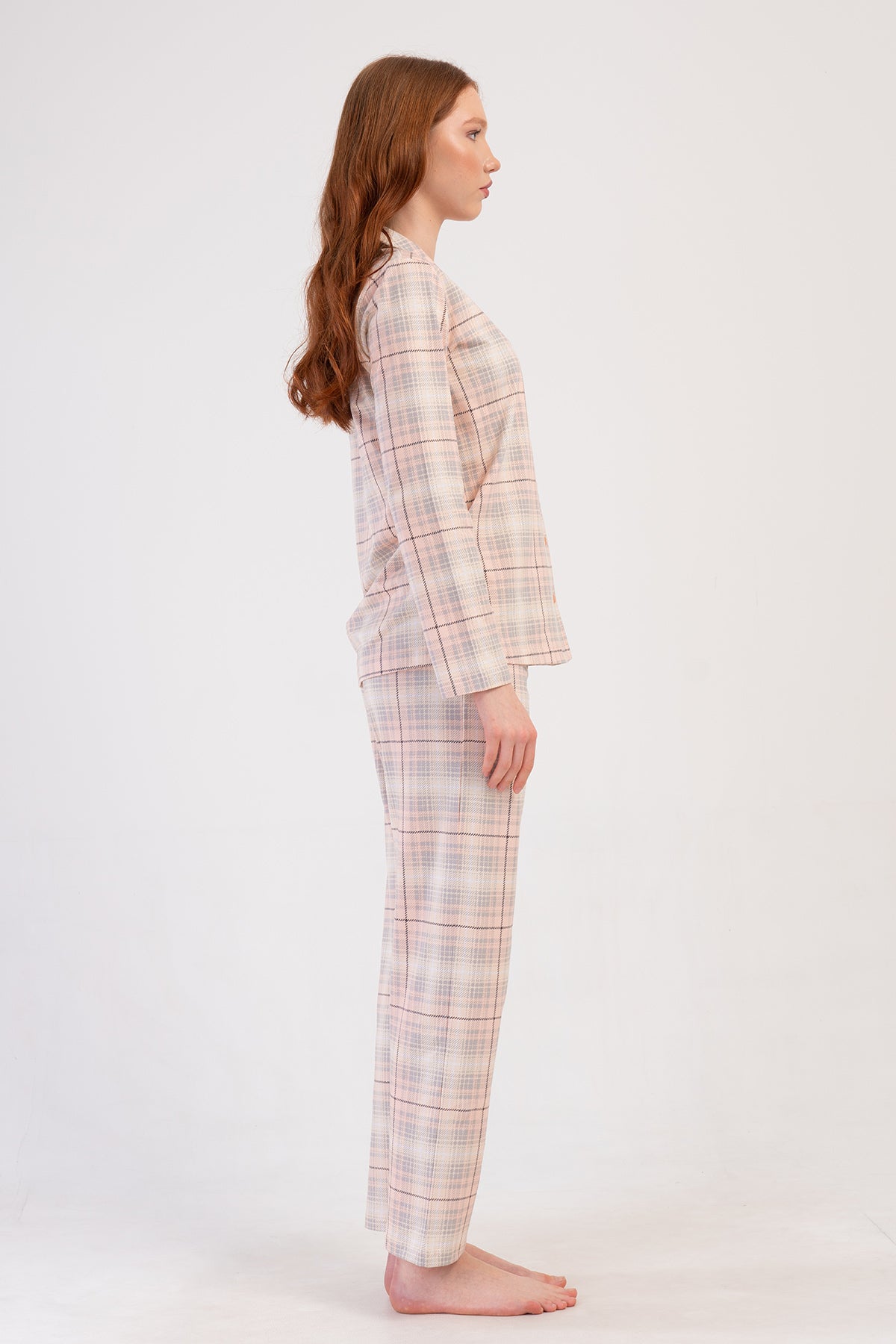 KADIN P.SUPREM GOMLEK YAKA TAMAMI DUGMELI UZUN KOL CEPLI PIJAMA TAKIM