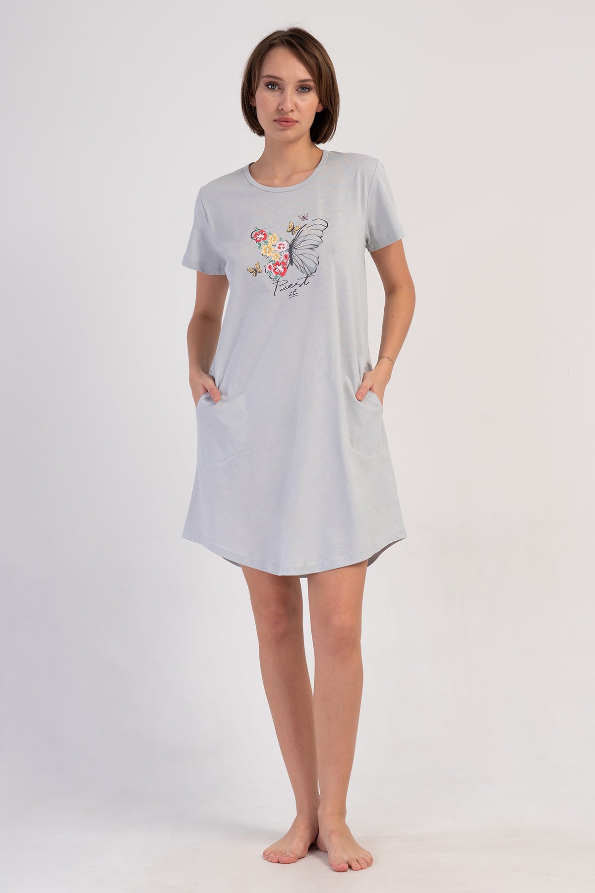 KADIN P.SUPREM XXL O YAKA KISA KOL ETEGI OVAL CEPLI TUNIK