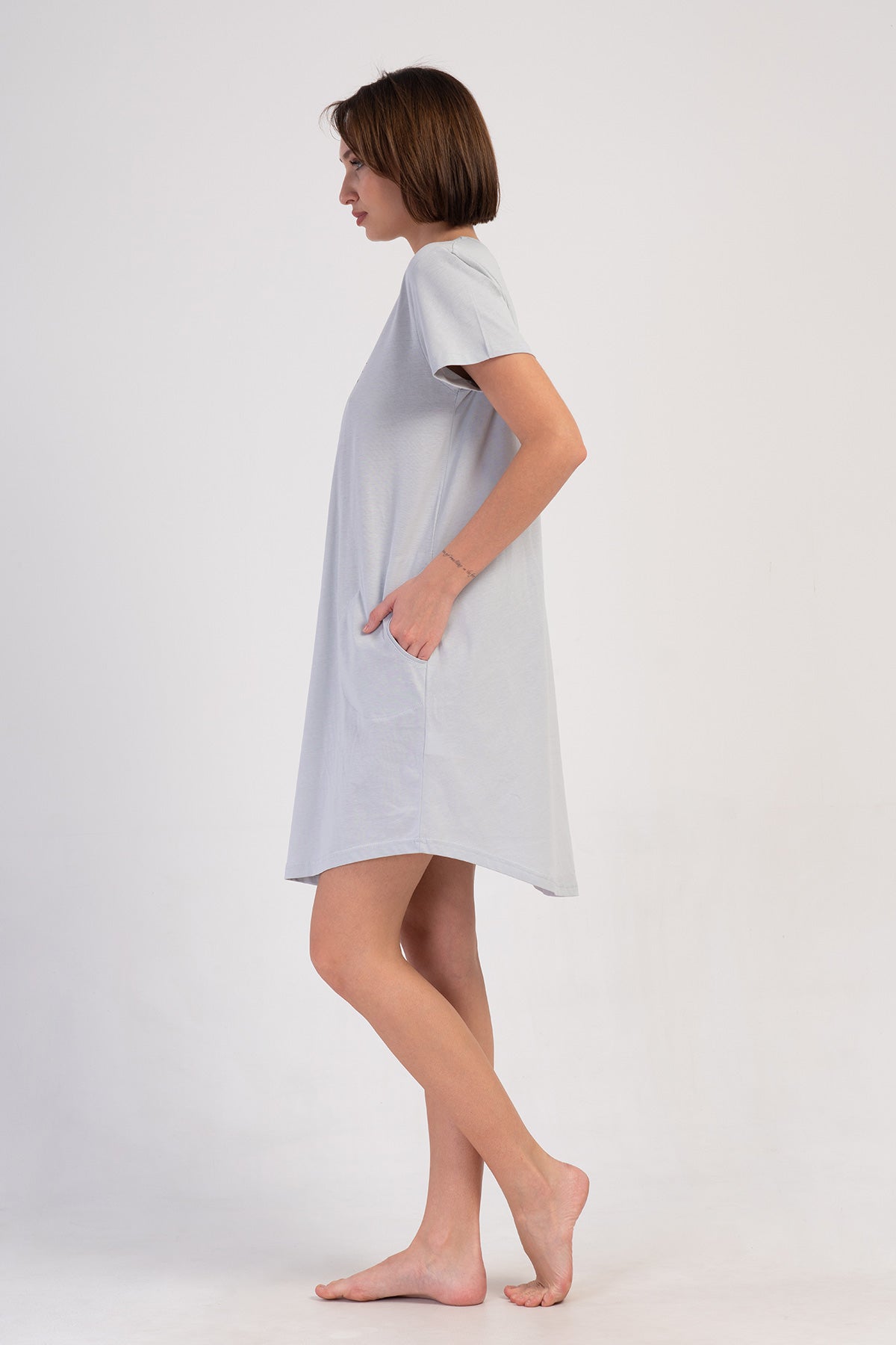 KADIN P.SUPREM XXL O YAKA KISA KOL ETEGI OVAL CEPLI TUNIK