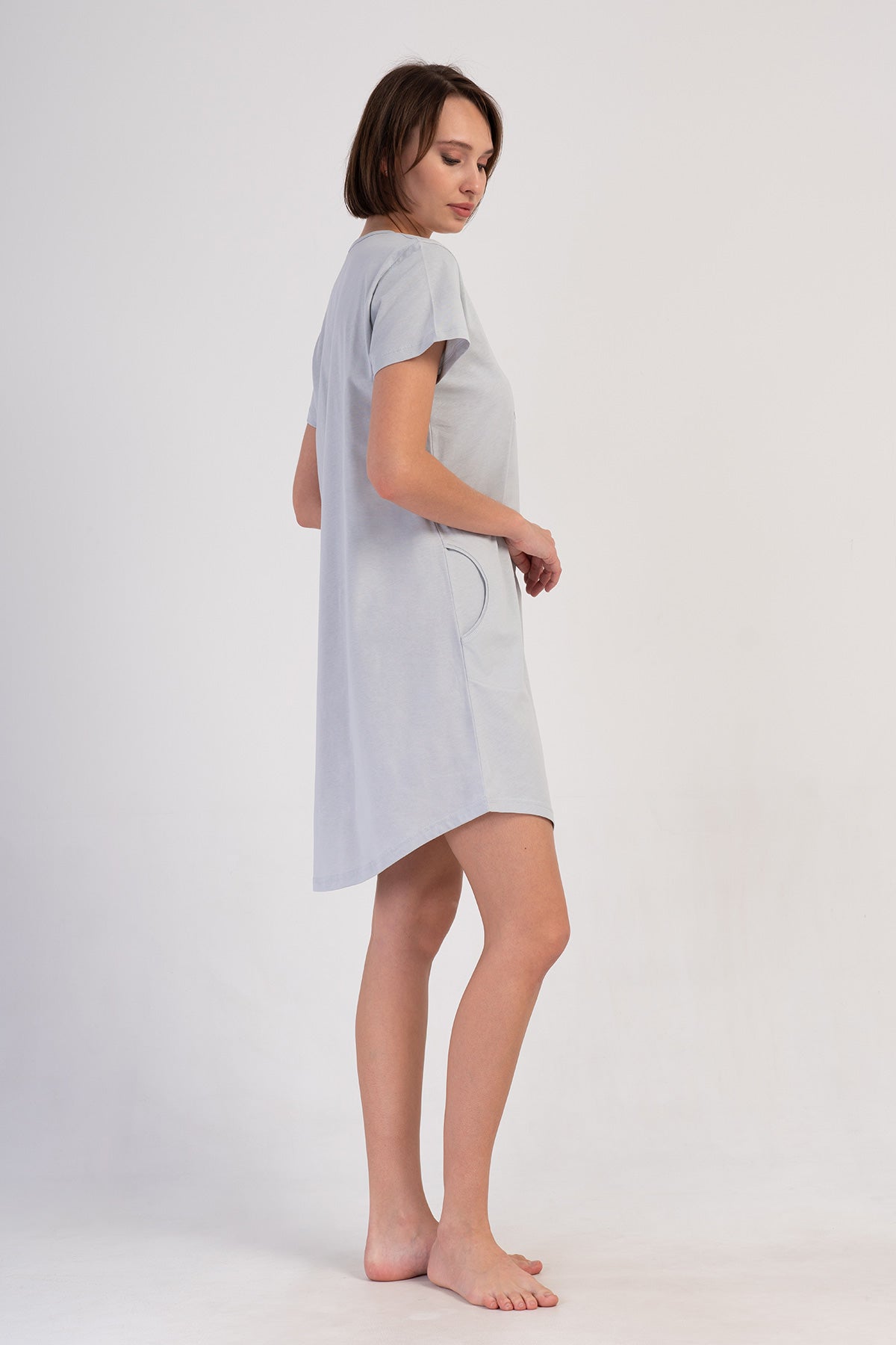 KADIN P.SUPREM XXL O YAKA KISA KOL ETEGI OVAL CEPLI TUNIK