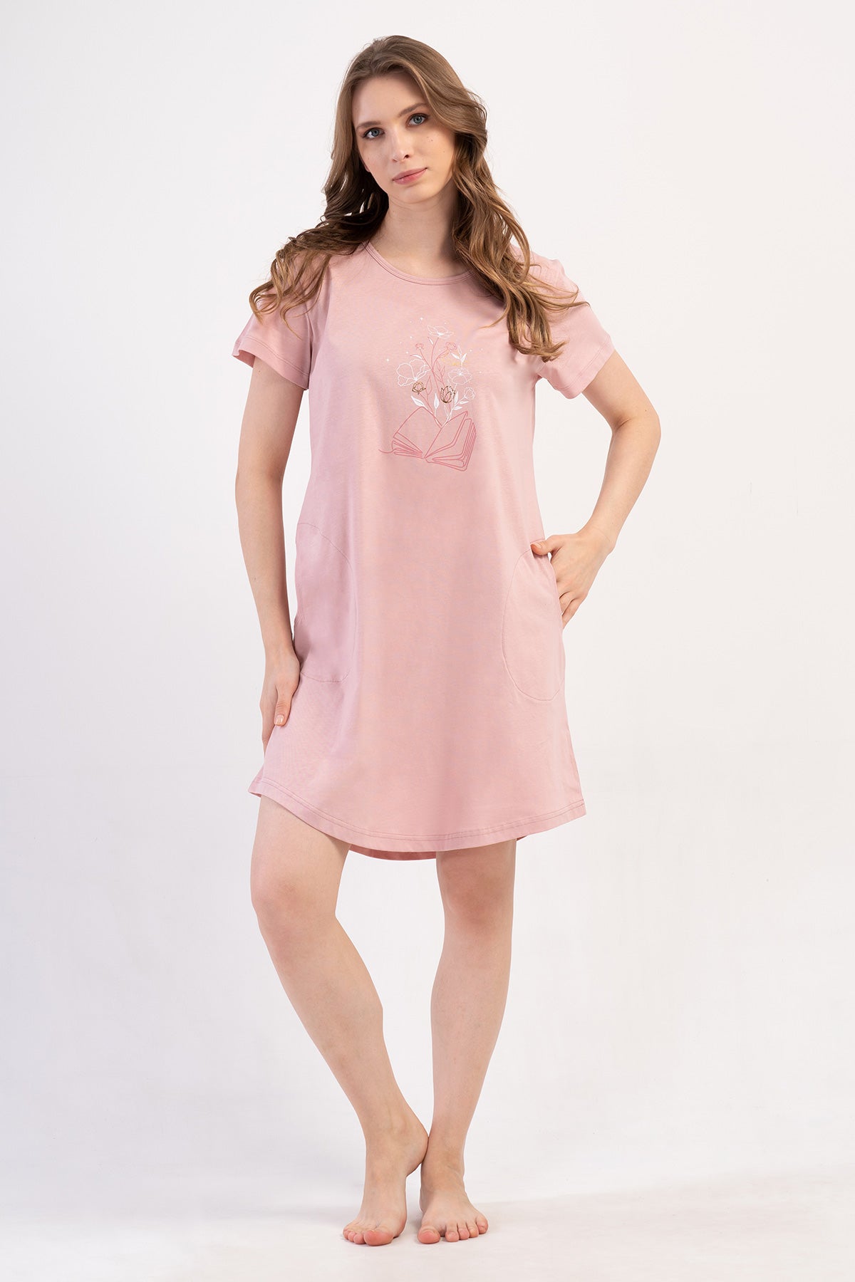 KADIN P.SUPREM XXL O YAKA KISA KOL ETEGI OVAL CEPLI TUNIK