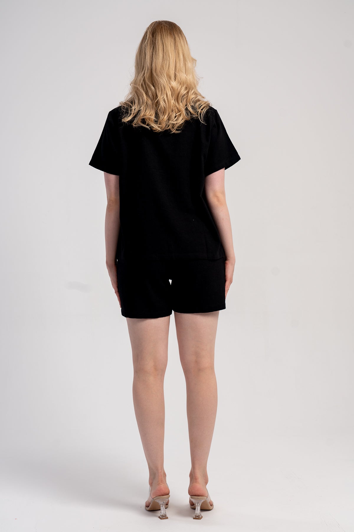 KADIN KIBRIS KISA KOL CEKET YAKA GOGSU TEK CEPLI CEKET CEPLI SORT TAKIM