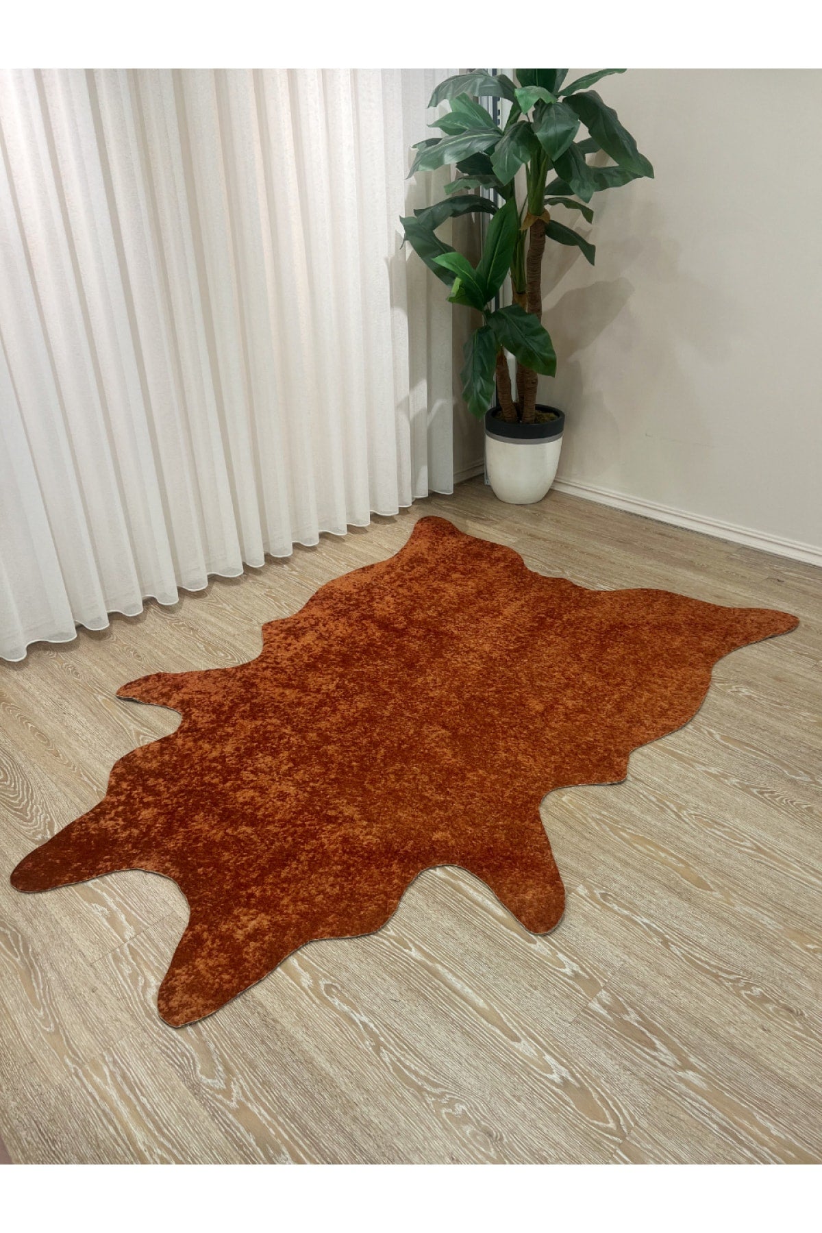 Post Kesimli Tüysüz Halı - PEMBE