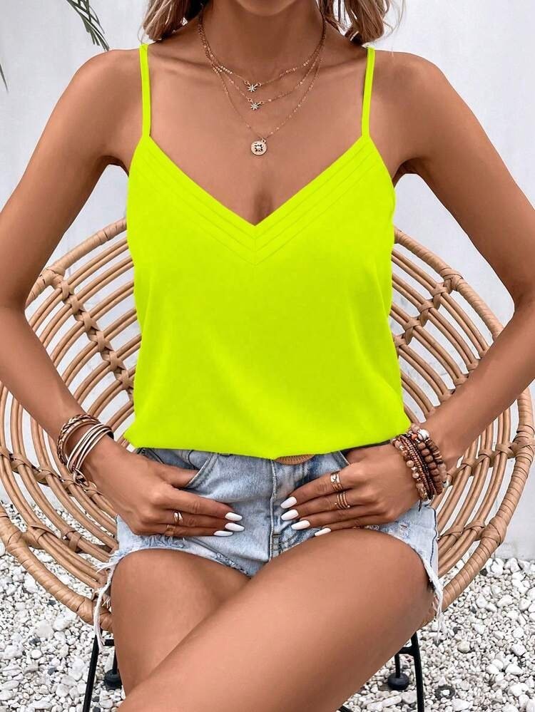 Women's Spaghetti Strap V-Neck Viscose Blouse