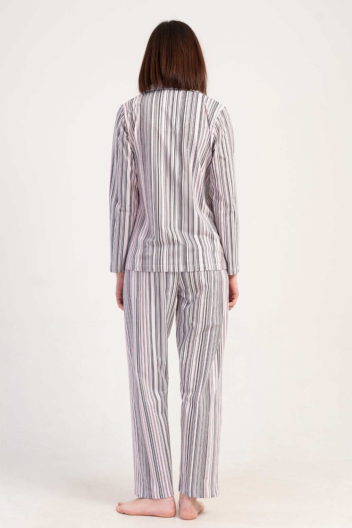 KADIN P.SUPREM GOMLEK YAKA TAMAMI DUGMELI UZUN KOL CEPLI PIJAMA TAKIM