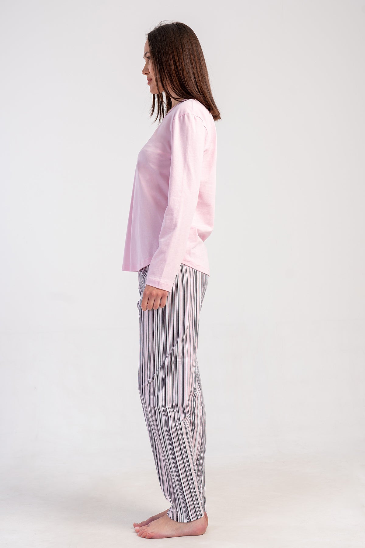 KADIN P.SUPREM O YAKA UZUN KOL ETEGI OVAL PIJAMA TAKIM