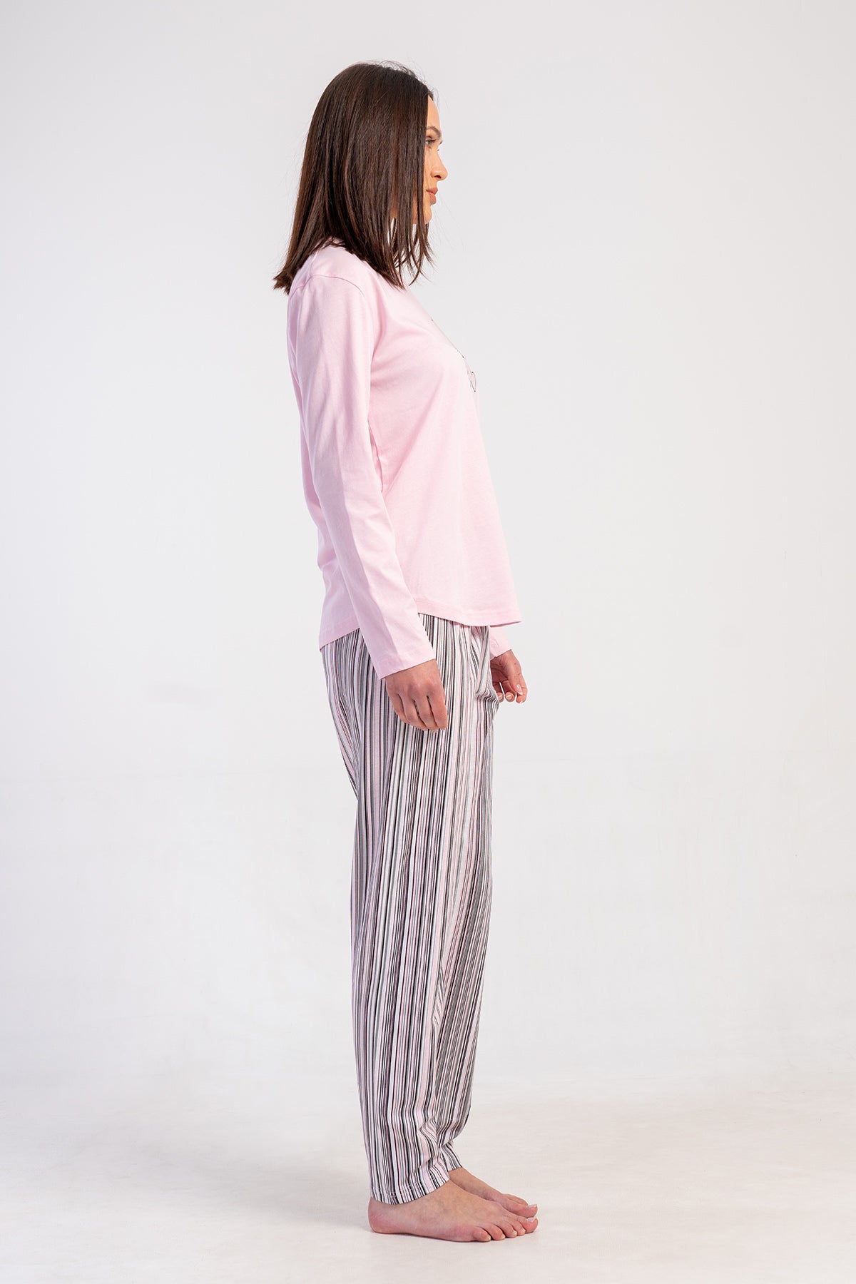 KADIN P.SUPREM O YAKA UZUN KOL ETEGI OVAL PIJAMA TAKIM