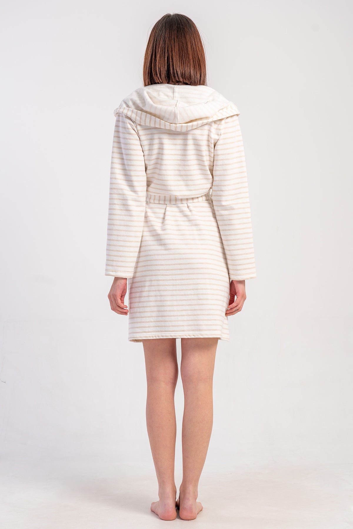 KADIN 2IPLIK KAPSONLU UZUN KOL KISA CEPLI SABAHLIK