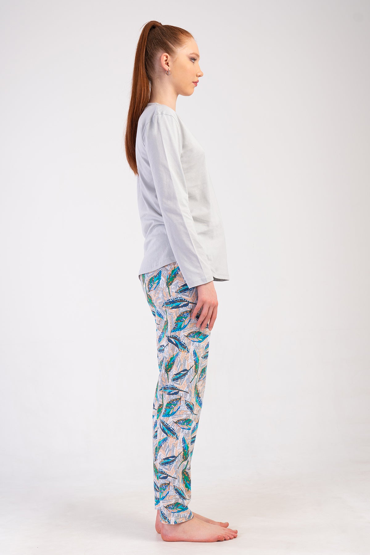 KADIN P.SUPREM XXL O YAKA UZUN KOL ETEGI OVAL PIJAMA TAKIM