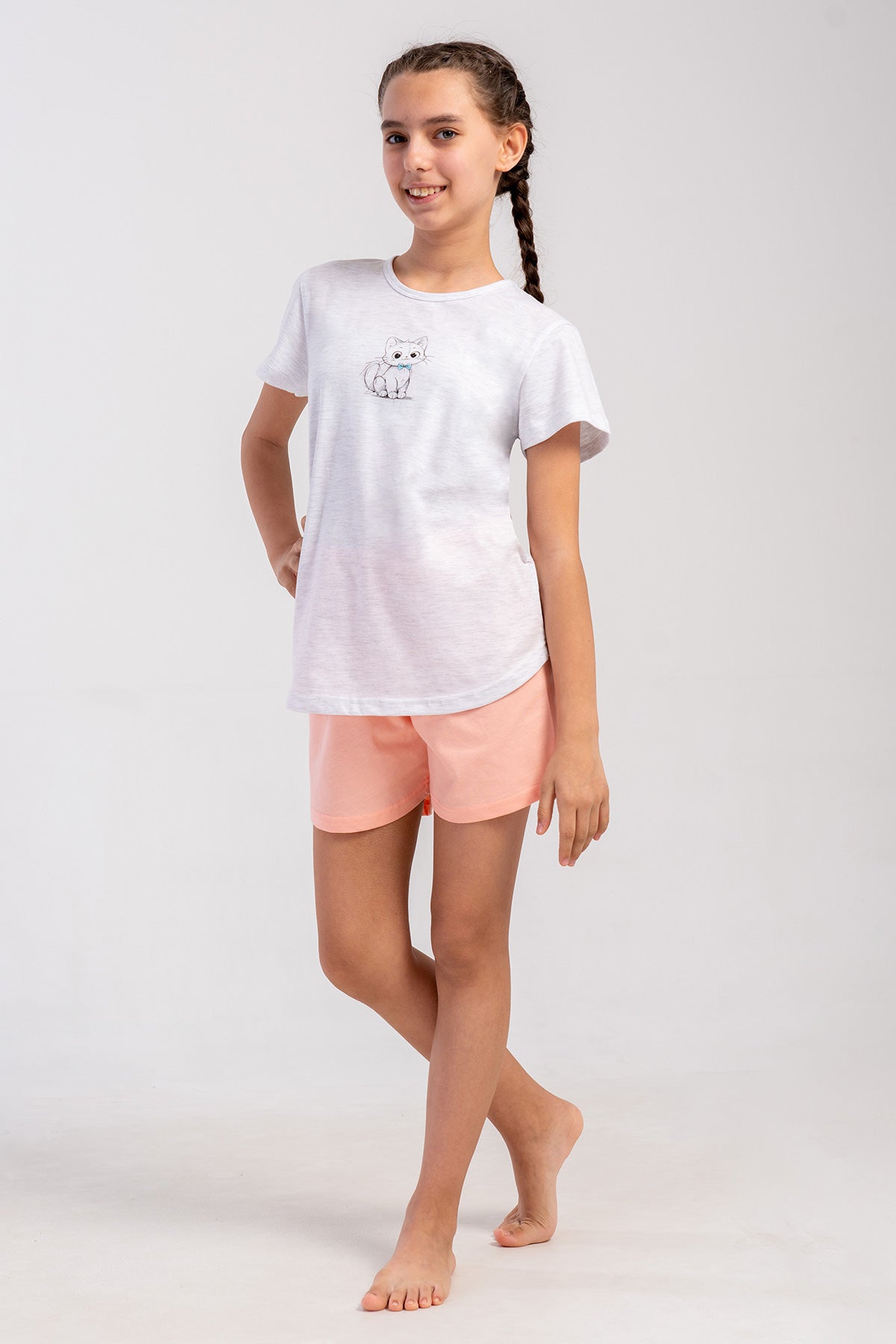 KIZ COCUK P.SUPREM O YAKA KISA KOL ETEGI OVAL SORT TAKIM(1-2/7-8)