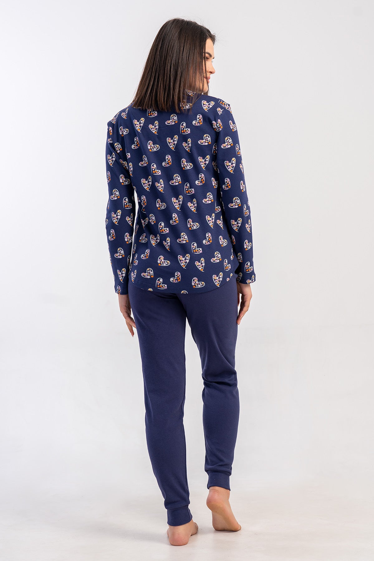 KADIN INTERLOK O YAKA UZUN KOL ETEGI OVAL MANSETLI PIJAMA TAKIM