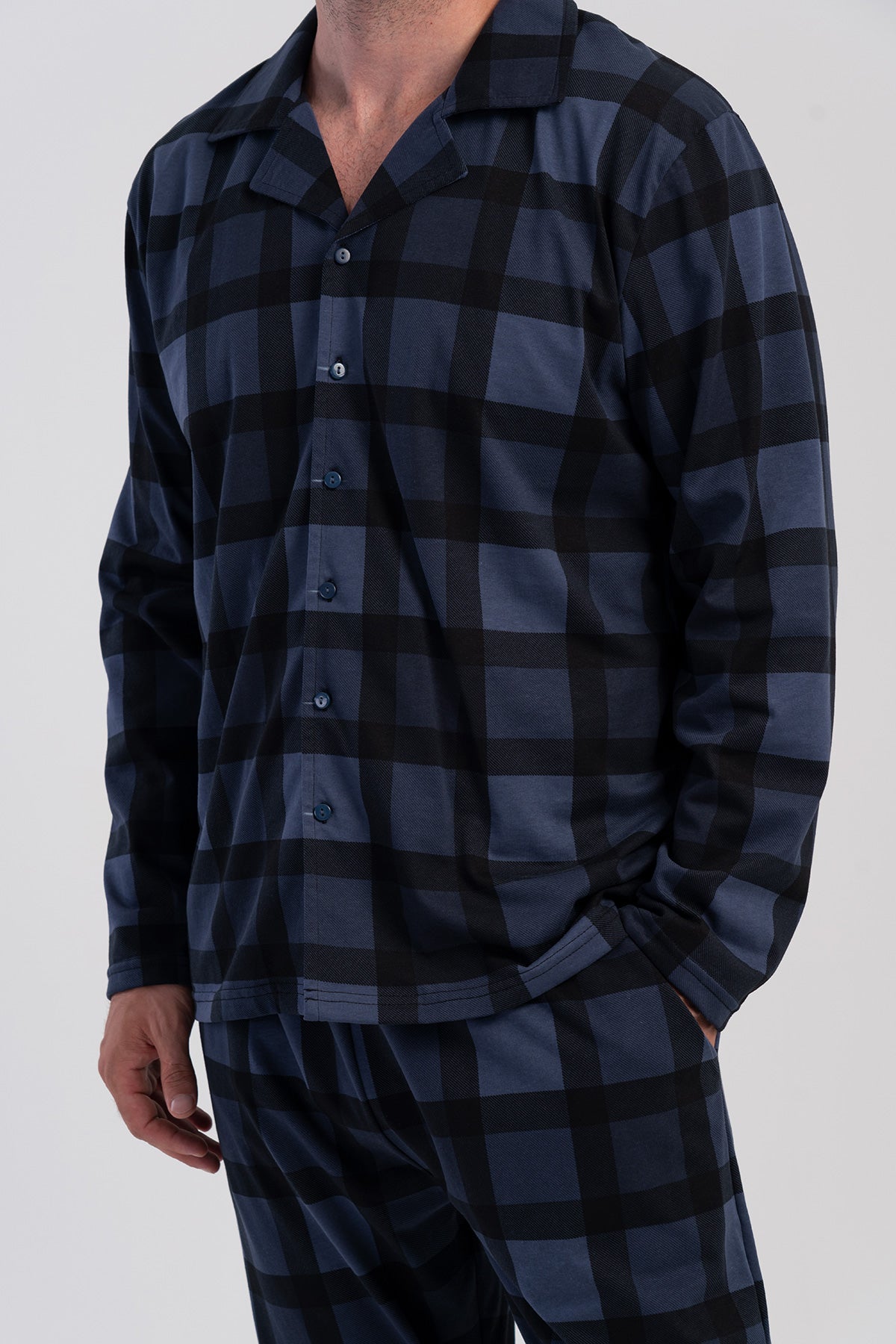 CEPLI ERKEK P.SUPREM XXL GOMLEK YAKA TAMAMI DUGMELI UZUN KOL PIJAMA TAKIM