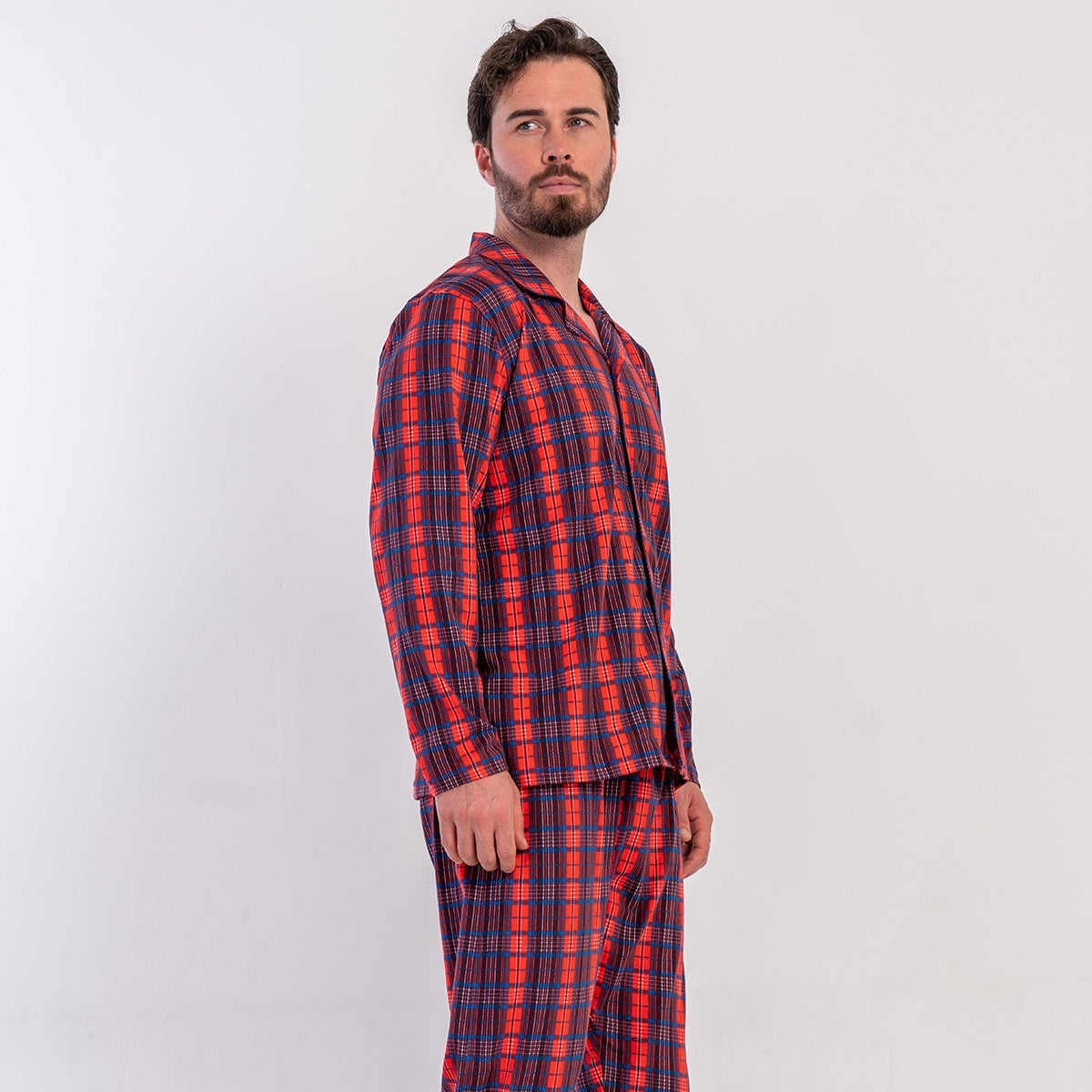 CEPLI ERKEK P.SUPREM GOMLEK YAKA TAMAMI DUGMELI UZUN KOL PIJAMA TAKIM