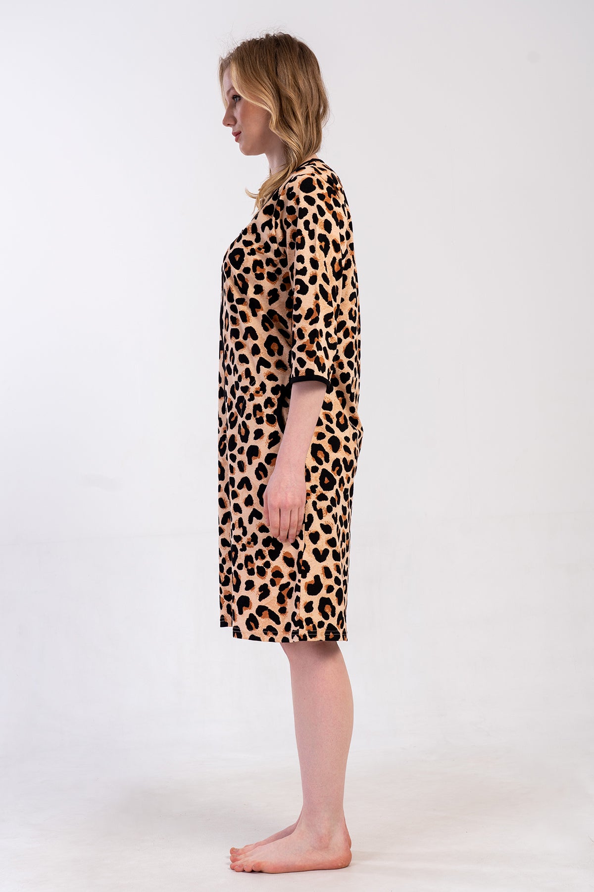 KADIN P.SUPREM XXL 3/4KOL FERMUARLI CEPLI EV ELBISESI