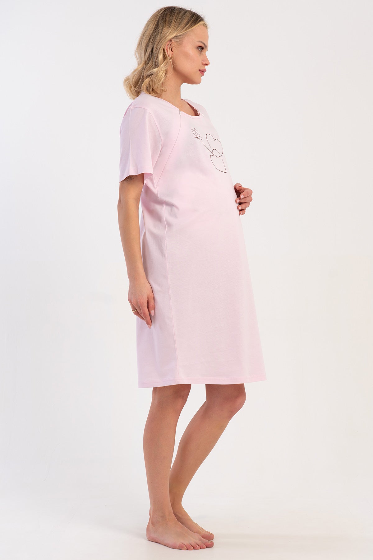 KADIN P.SUPREM FERMUARLI KISA KOL HAMILE TUNIK