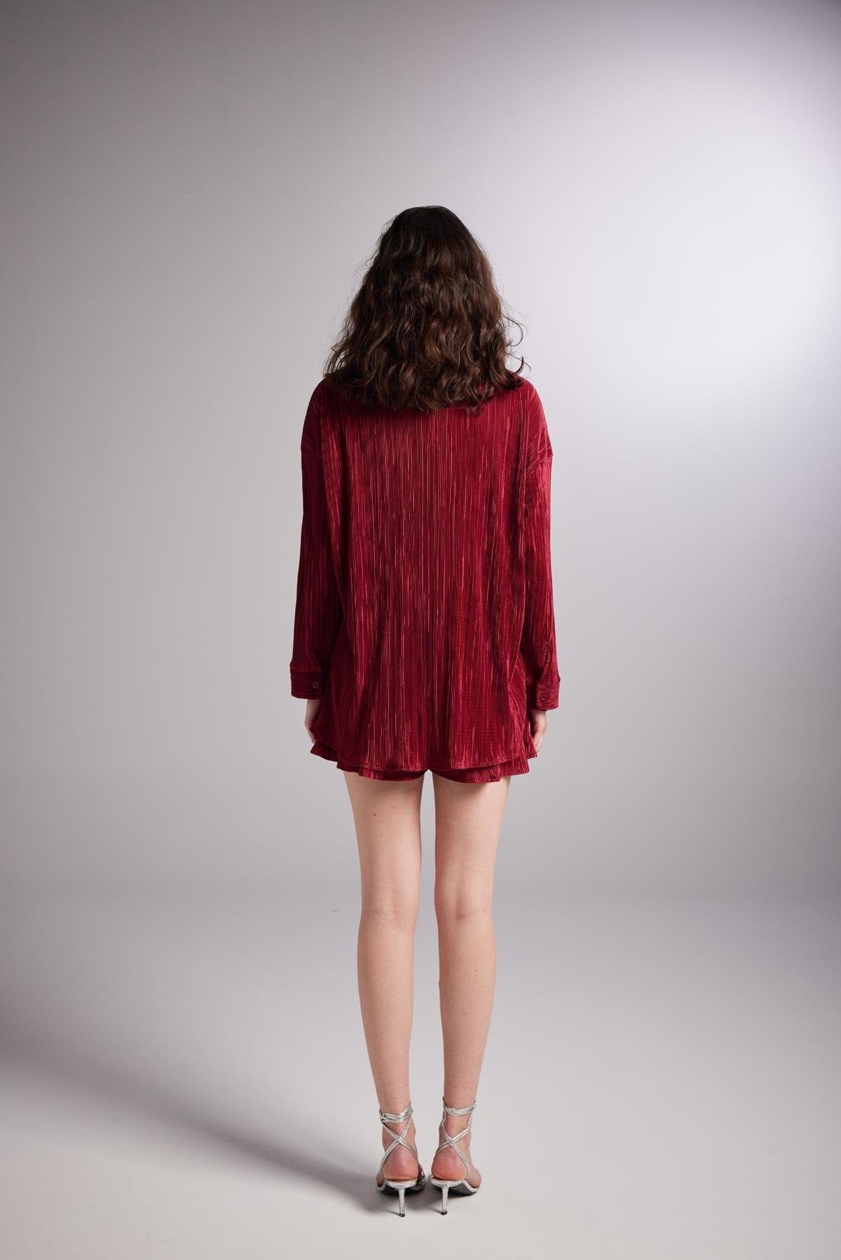 Comfy Oversize Gömlek Bordo