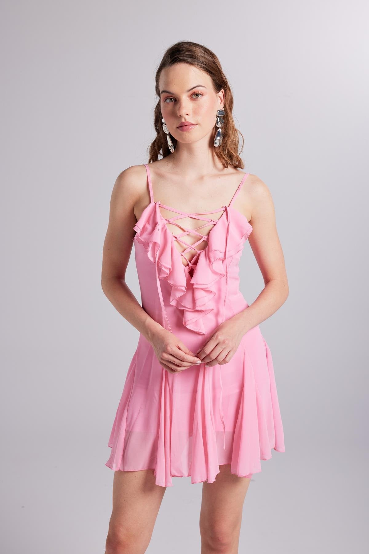 Sorento Elbise Pembe