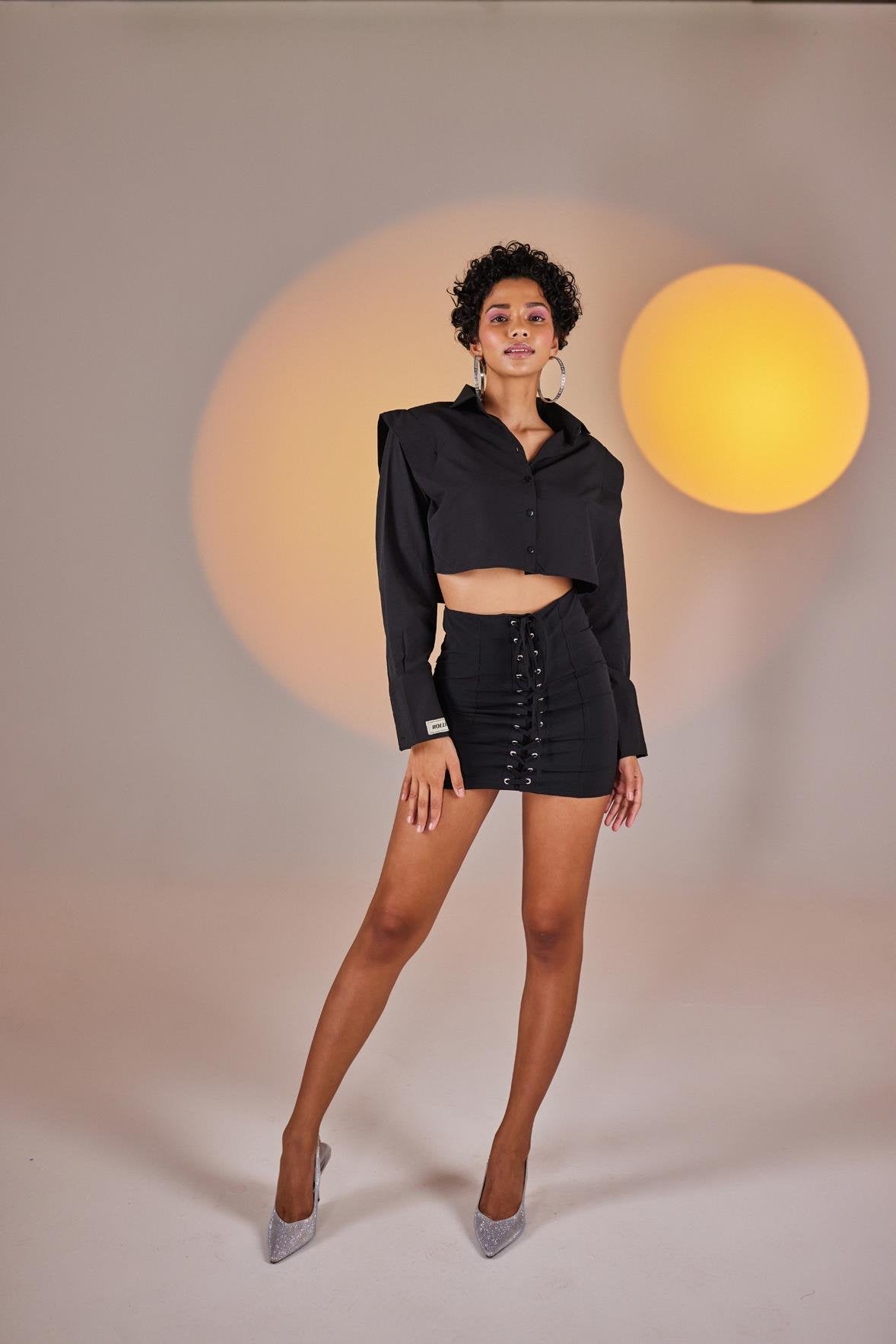 Corset Etek Siyah Siyah L