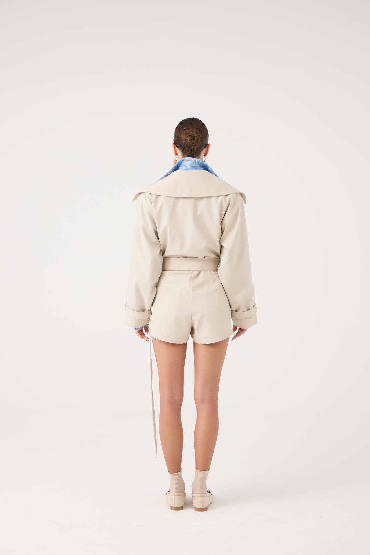 Trençkot Görünümlü Kemerli Regan Tulum Bej