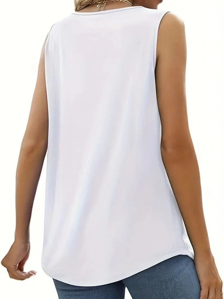Women's Spaghetti Strap Round Neck Lace Detail Viscose Blouse