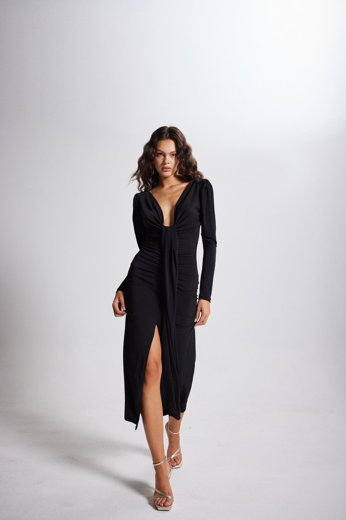 Moonlight Elbise Siyah Siyah L