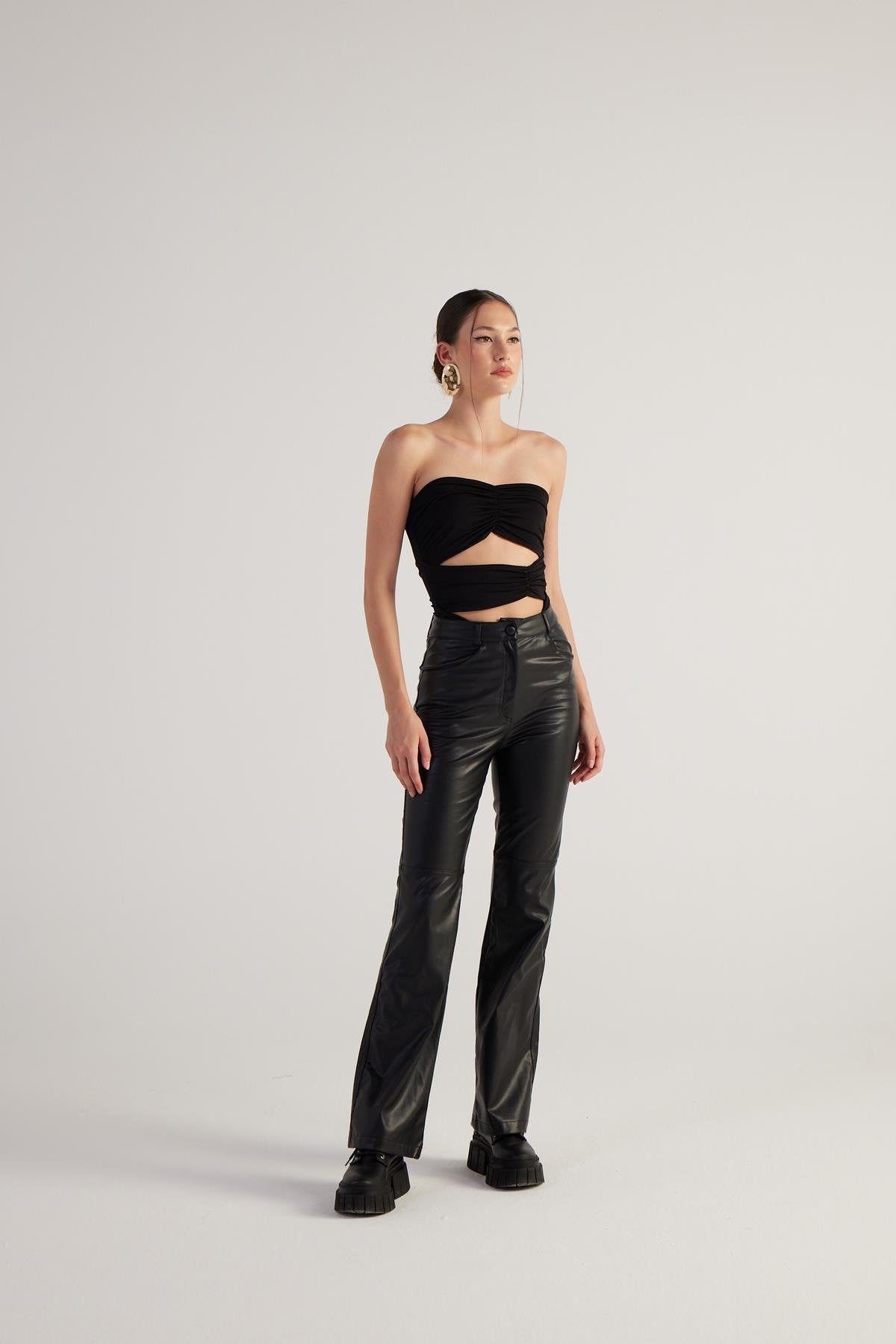 Dolores Deri Pantolon Siyah