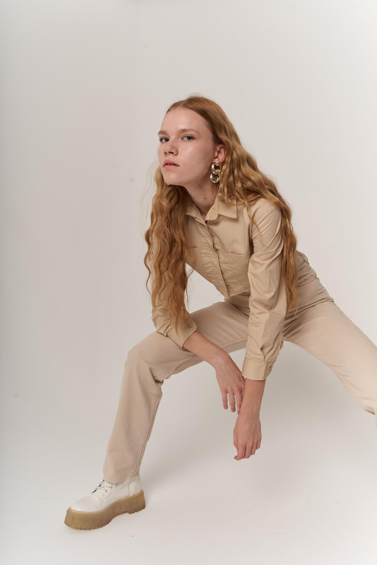 Plank Gömlek Bej Bej M