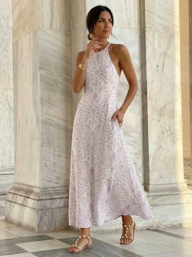 Women's Off-Shoulder Strap Long Supreme Dress
