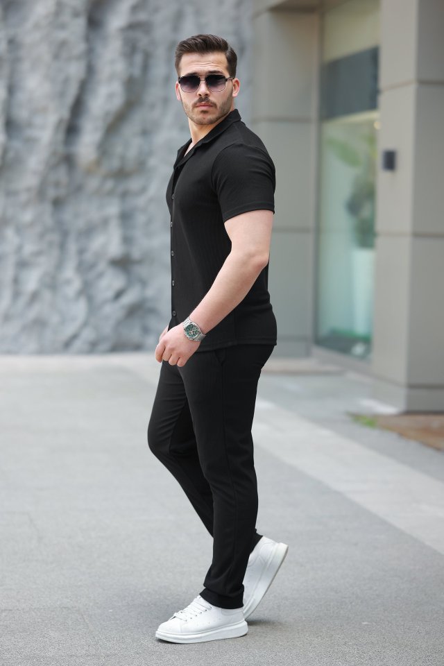 Men's Ottoman Fabric Pants and Shirt Set