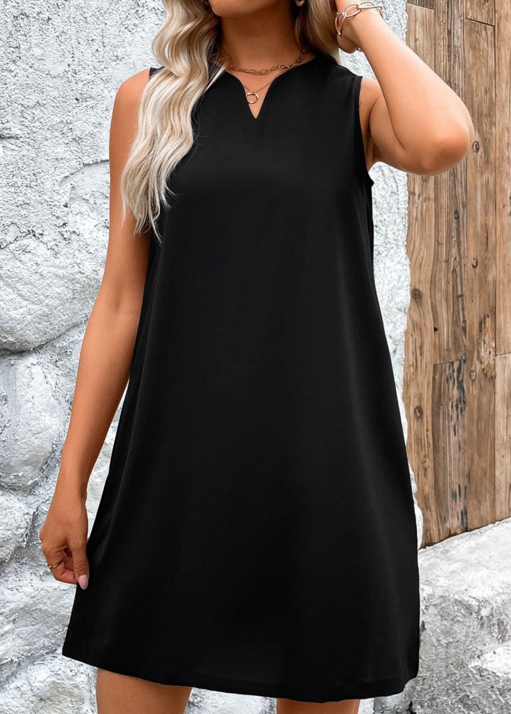 Women's Strap V Neck Wide Cut Detailed Short Ruffle Crepe Dress