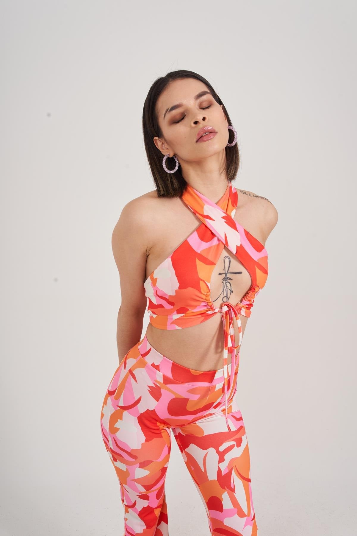 Belden Bağlamalı Puffy Bluz Turuncu