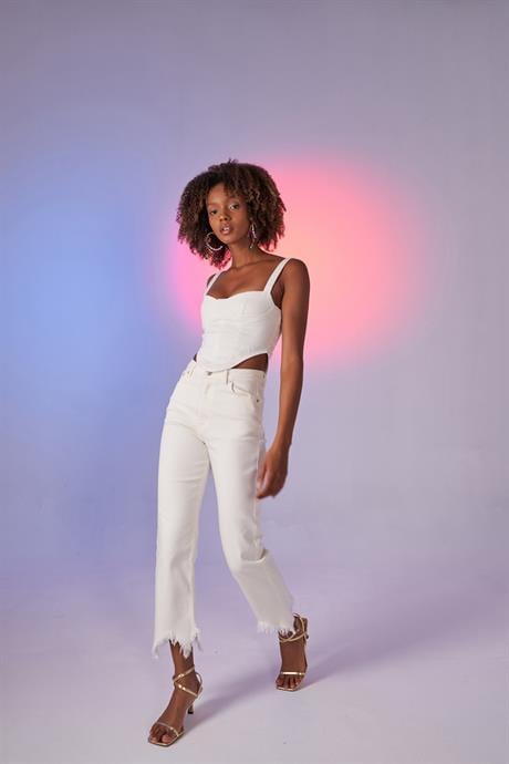 Swan Jean Pantolon Beyaz