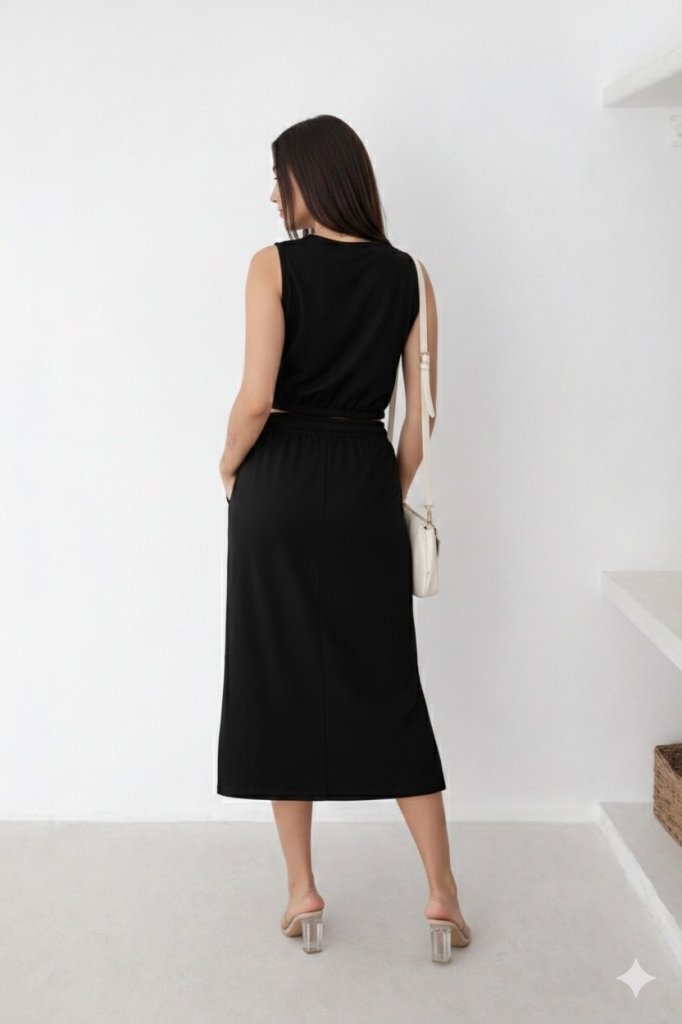 Women's Two-Ply Crop Skirt Two-Piece Set