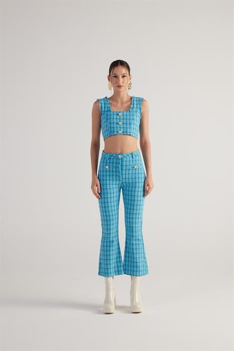 Tweed Pantolon Mavi
