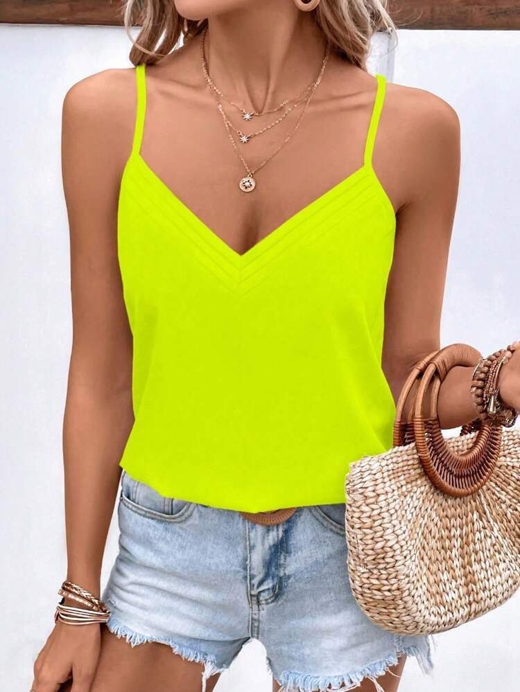 Women's Spaghetti Strap V-Neck Viscose Blouse