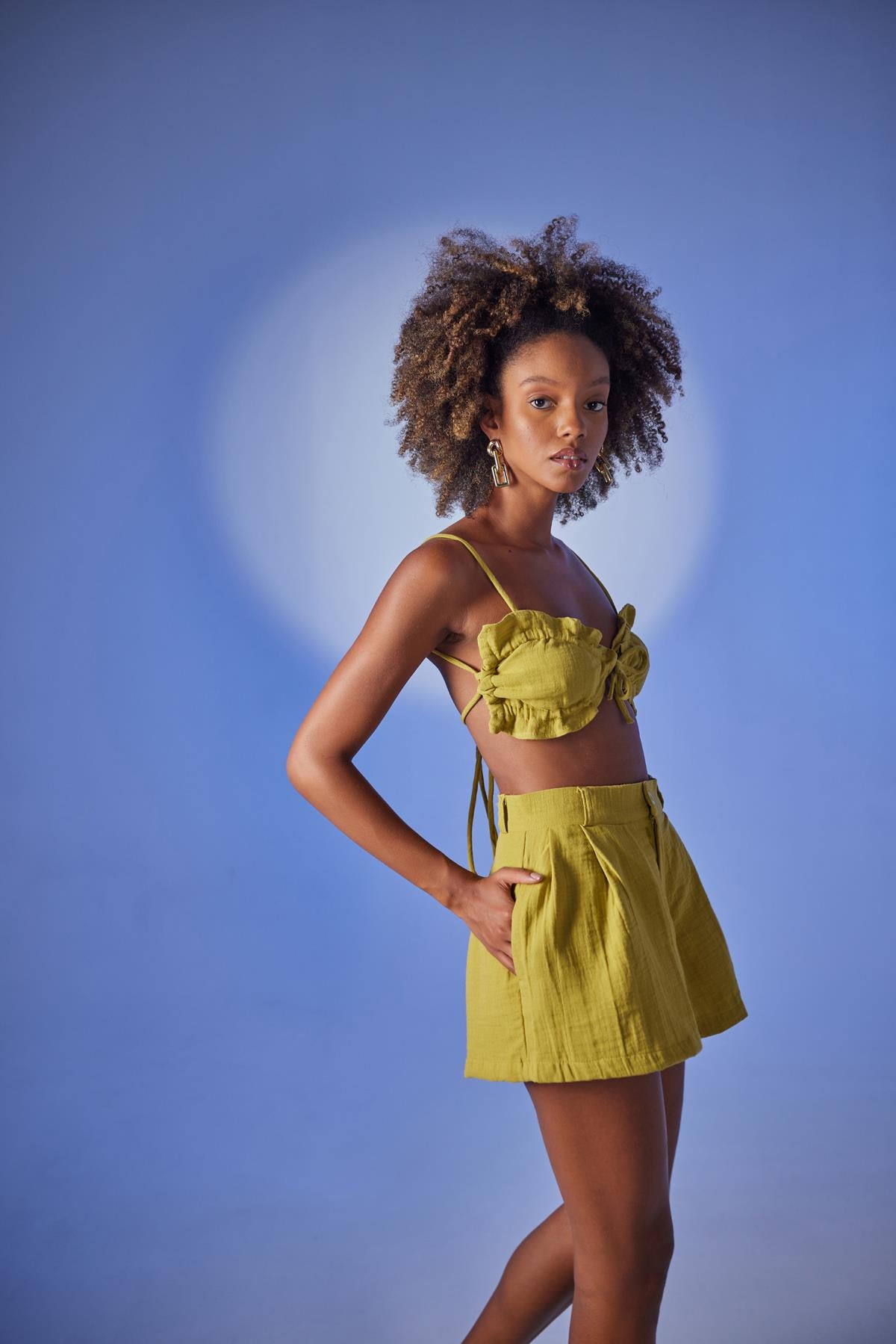 Crop Model Bağlamalı Playa Büstiyer Yeşil