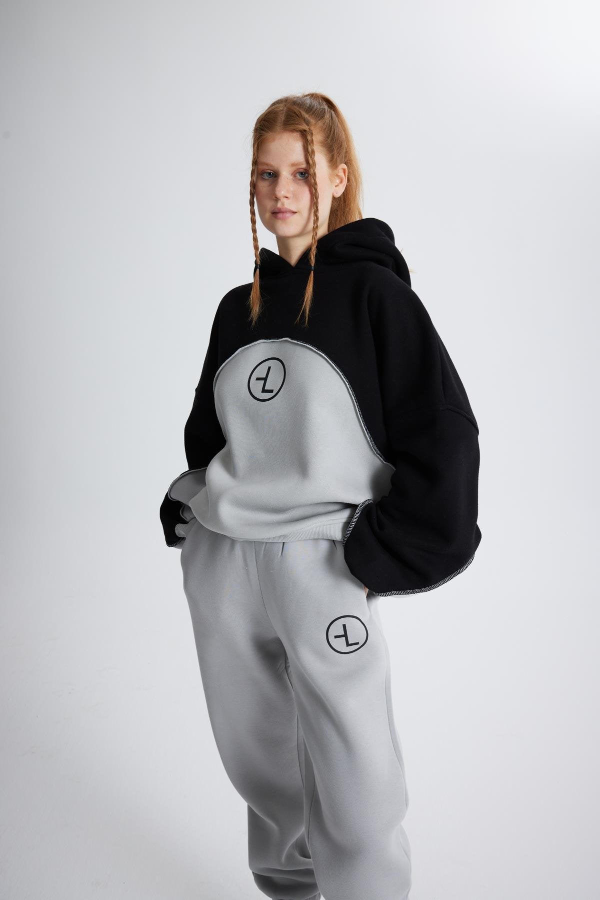 Şardonlu 3 İplik Kumaş Oversize Kapişonlu Revenge Sweatshirt Gri