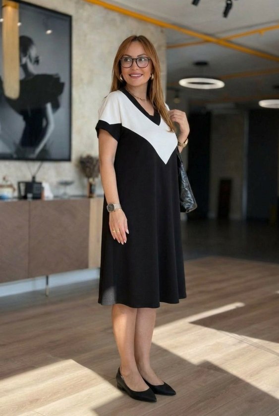 Women's Short Sleeve V-Neck Short Modal Dress