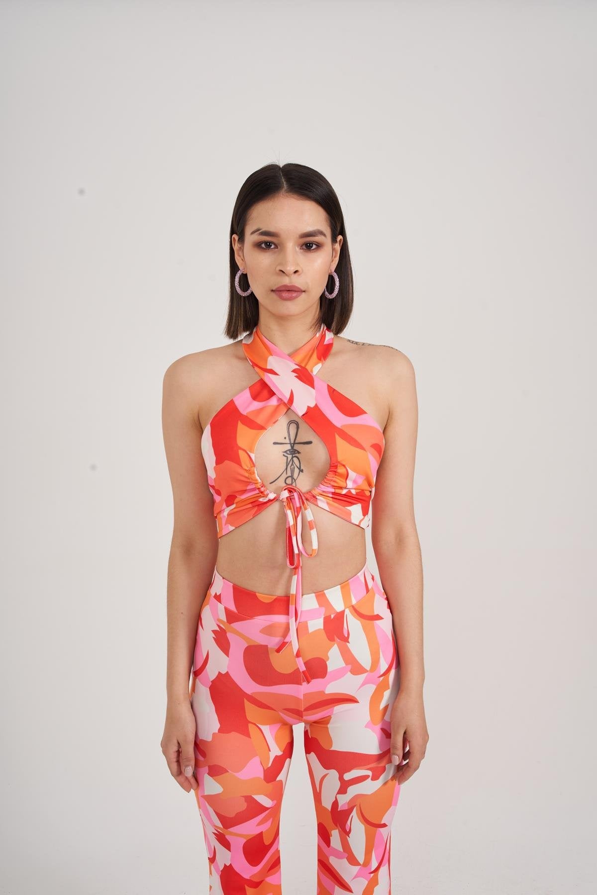 Belden Bağlamalı Puffy Bluz Turuncu