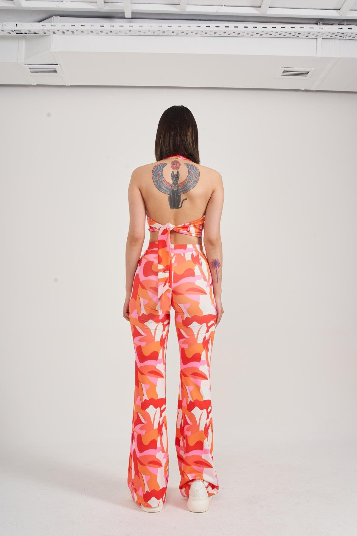 Yüksek ve Lastikli Bel Puffy Pantolon Turuncu