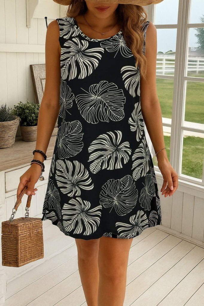 Women’s Sleeveless Round Neck Patterned Supreme Dress