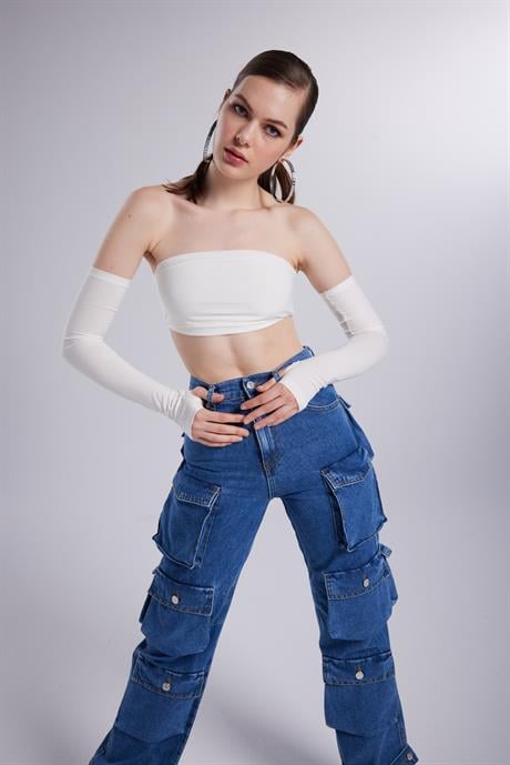 Cargo Jean Pantolon Mavi