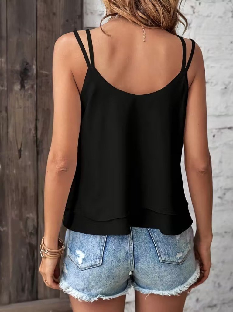 Women's Strap V-Neck Sandy Blouse