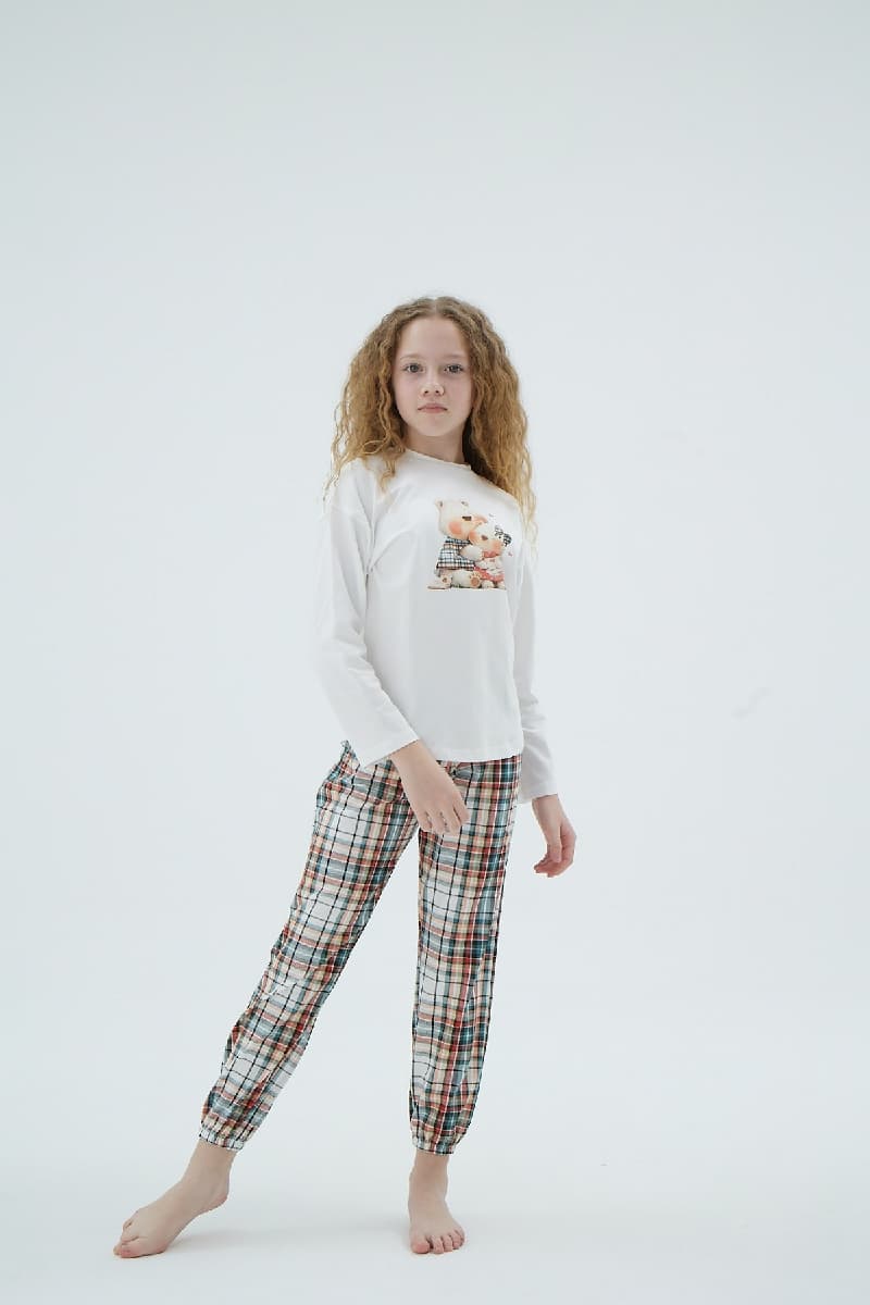 8912 KIZ Ç. BASKILI PİJAMA TAKIM