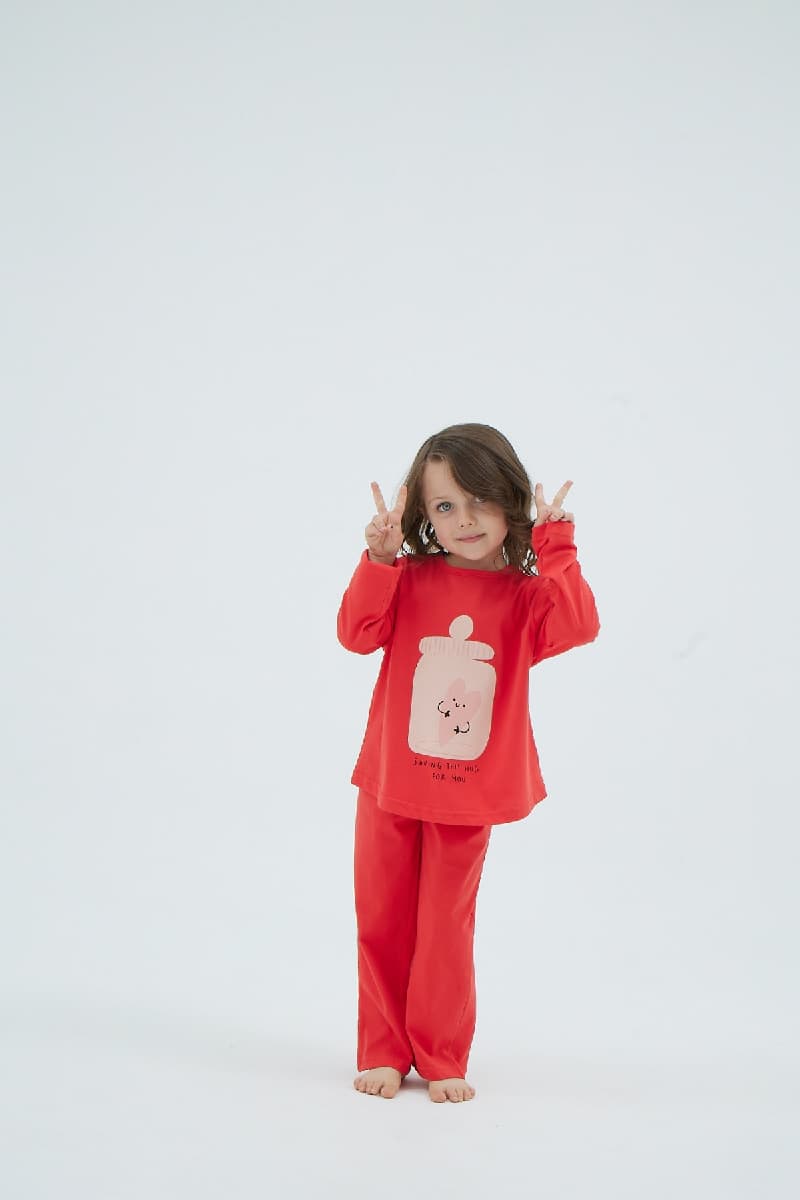 8941 KIZ Ç. BASKILI PİJAMA TAKIM