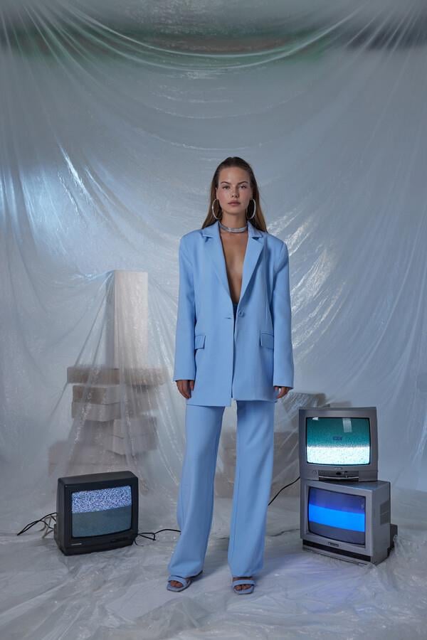 Panky Pantolon Mavi Mavi L