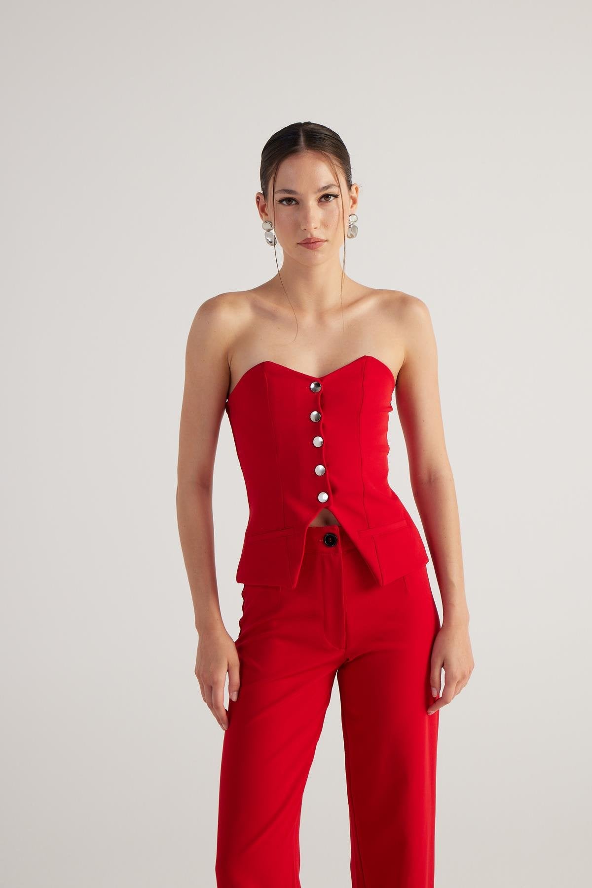 Nia Bluz Kırmızı Kırmızı M