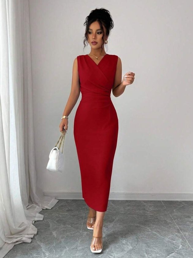Women's Short Sleeve Mandarin Collar Floral Accessory Detailed Short Imported Crepe Dress